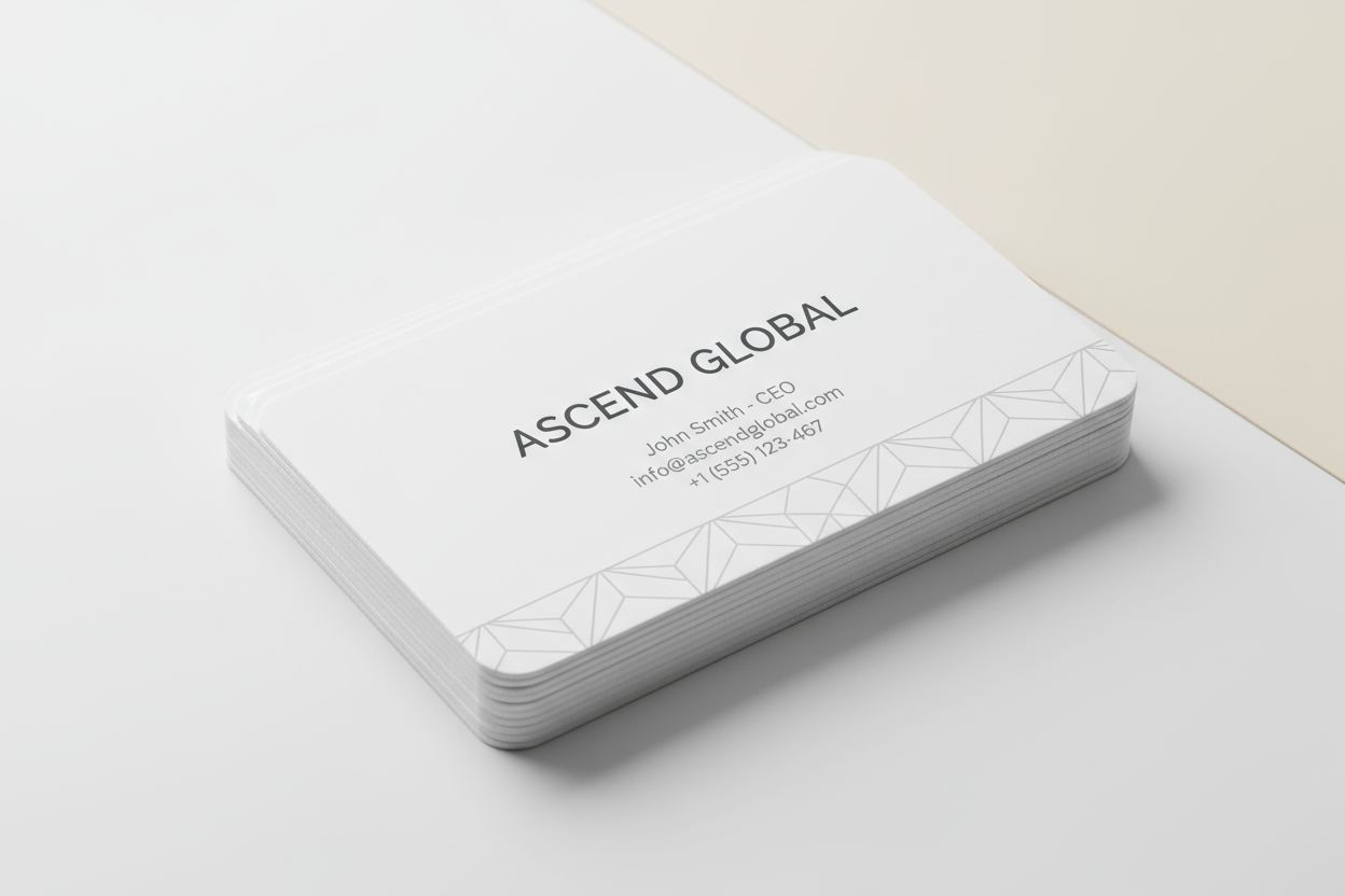 business cards round corners